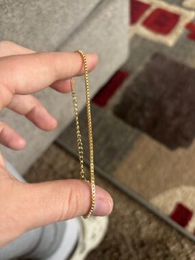 Gold Tone Women’s Box Chain Bracelet - Elegant Minimalist Jewelry